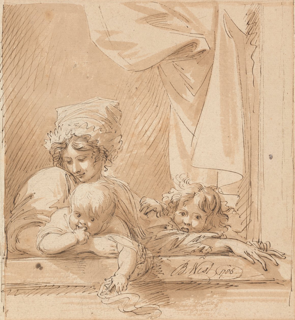 Eine Mutter und zwei Kinder von Benjamin West