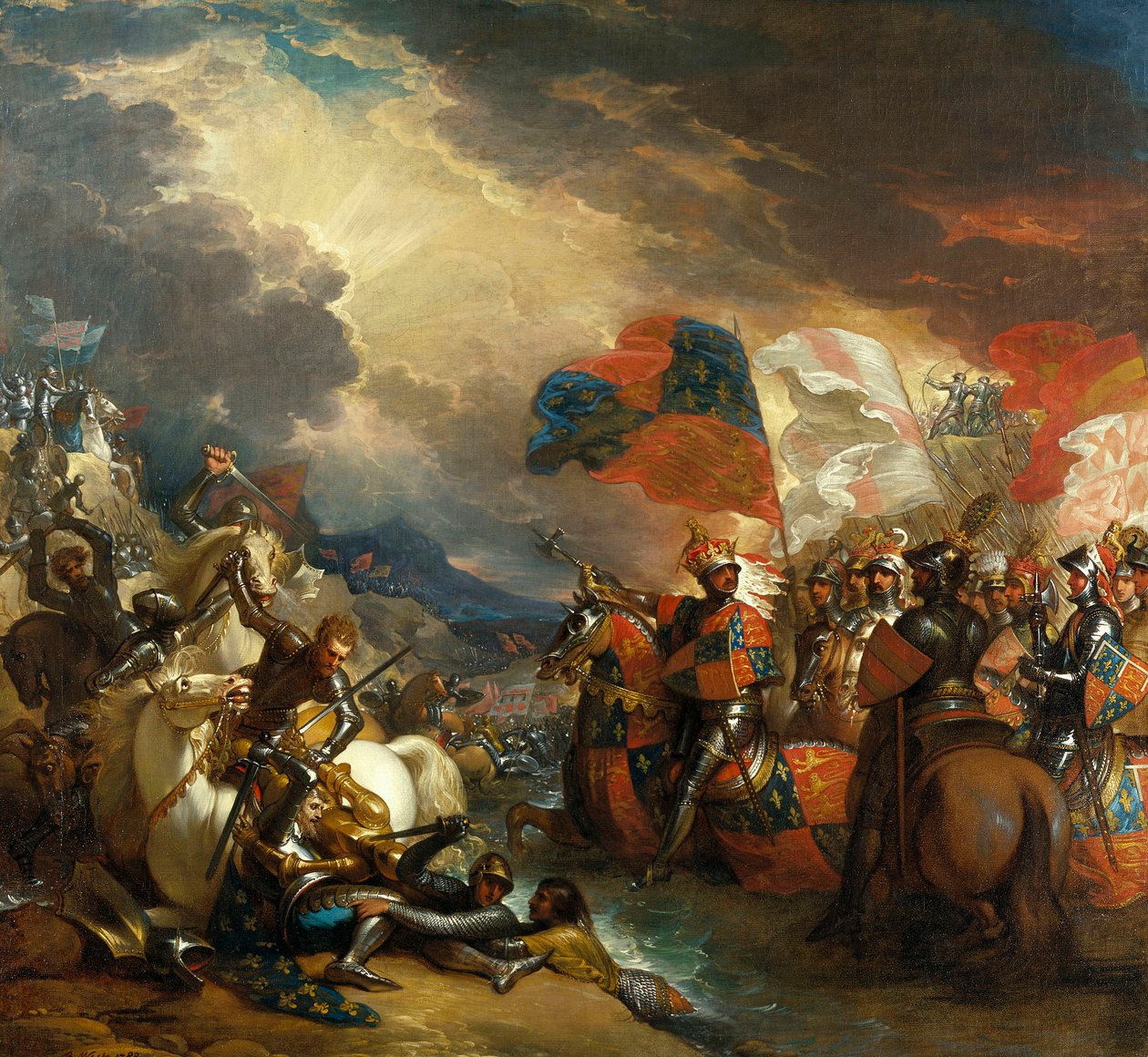 Eduard III. überquert die Somme von Benjamin West