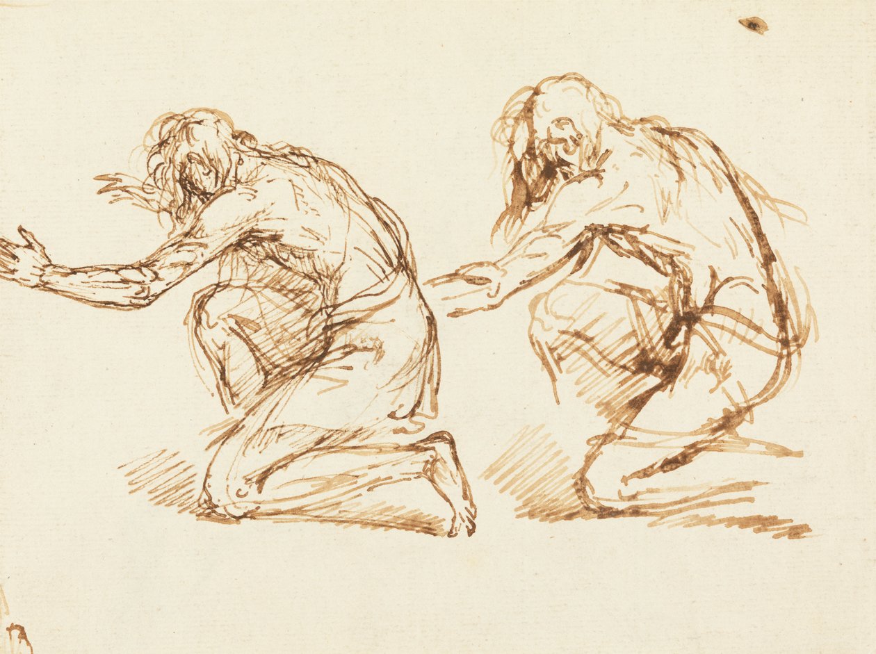 Zwei kniende Figuren von Benjamin West
