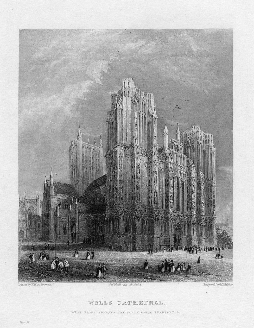 Kathedrale von Wells, Somerset, ca. 1860 von Benjamin Winkles