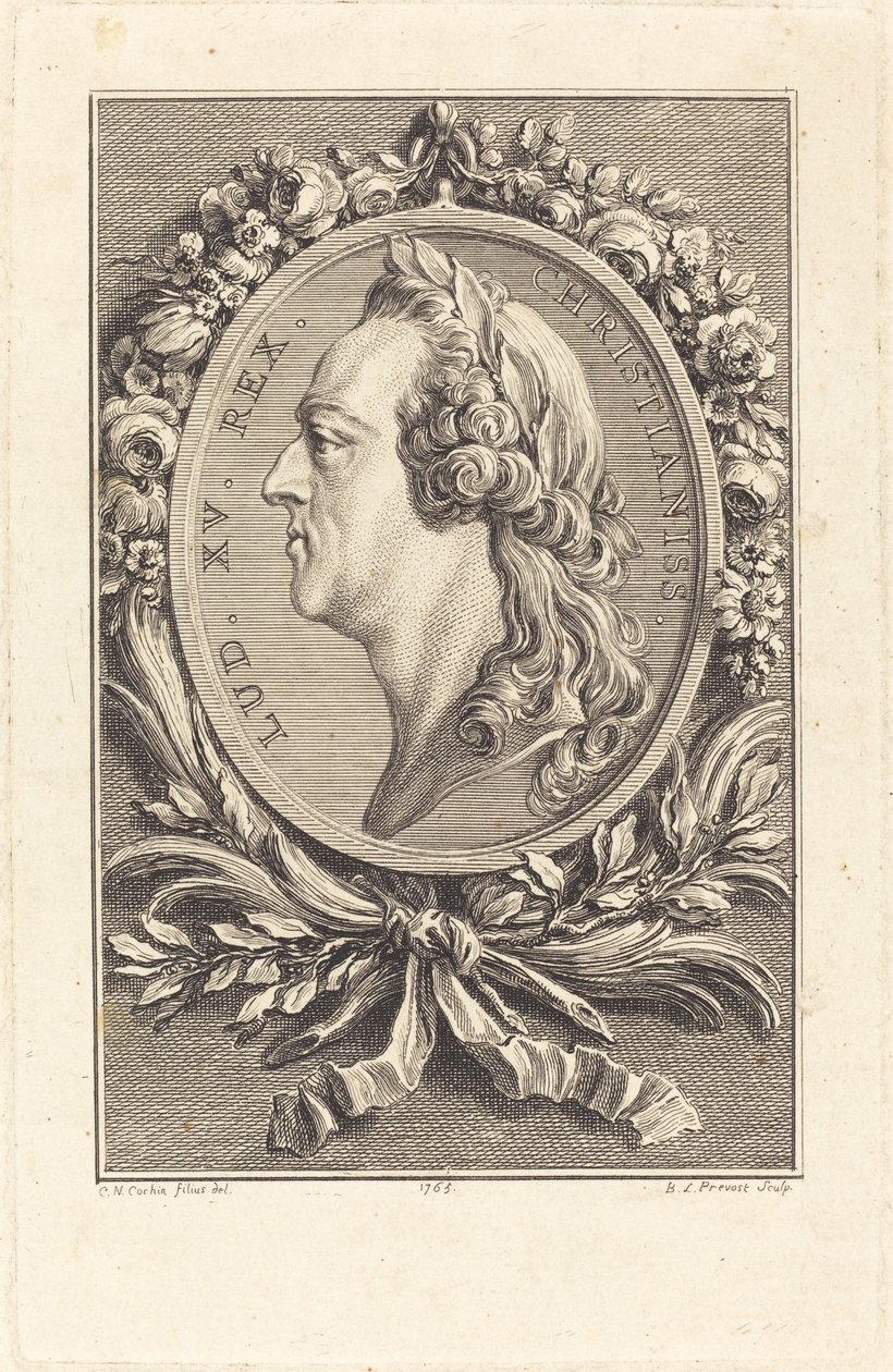 Ludwig XV. von Benoît Louis Prévost after Charles Nicolas Cochin II