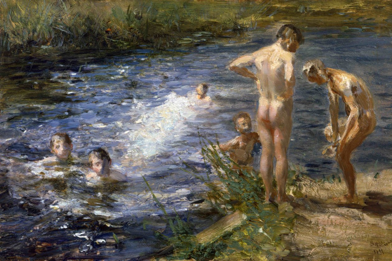 Jungen am Fluss, 1899 von Beppe Ciardi