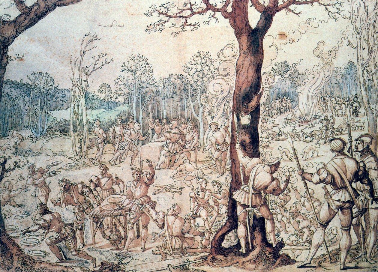 Die Jagdgesellschaft, 16. Jahrhundert von Bernard van Orley
