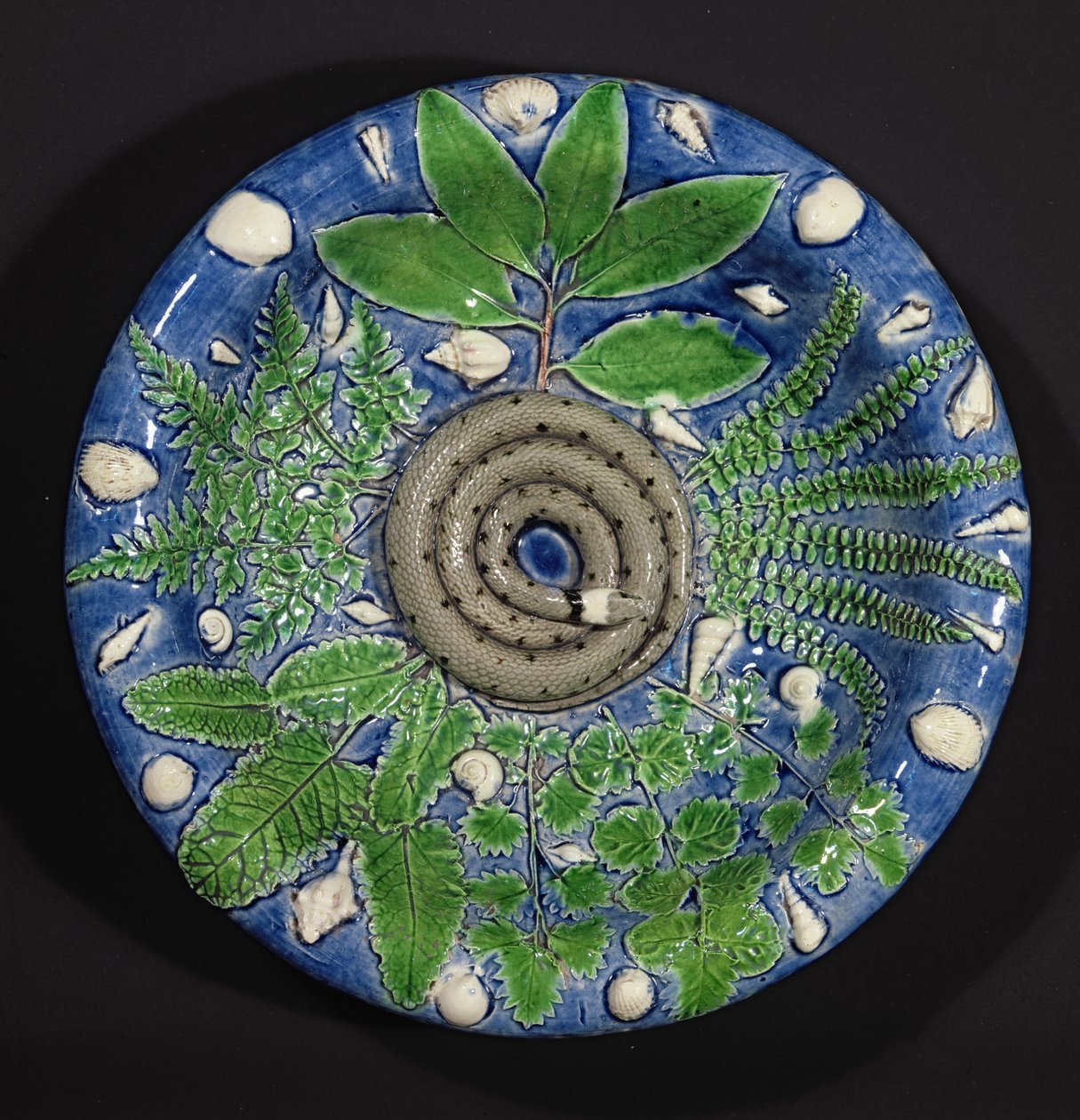 Schale, Palissy-Ware von Bernard Palissy