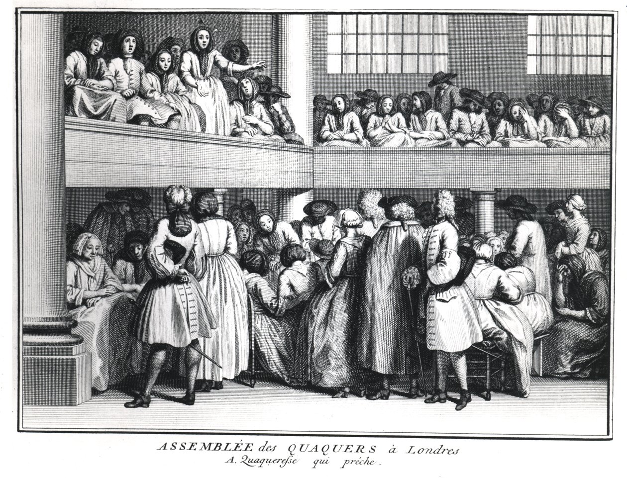 Eine Quäker-Versammlung in London von Bernard Picart