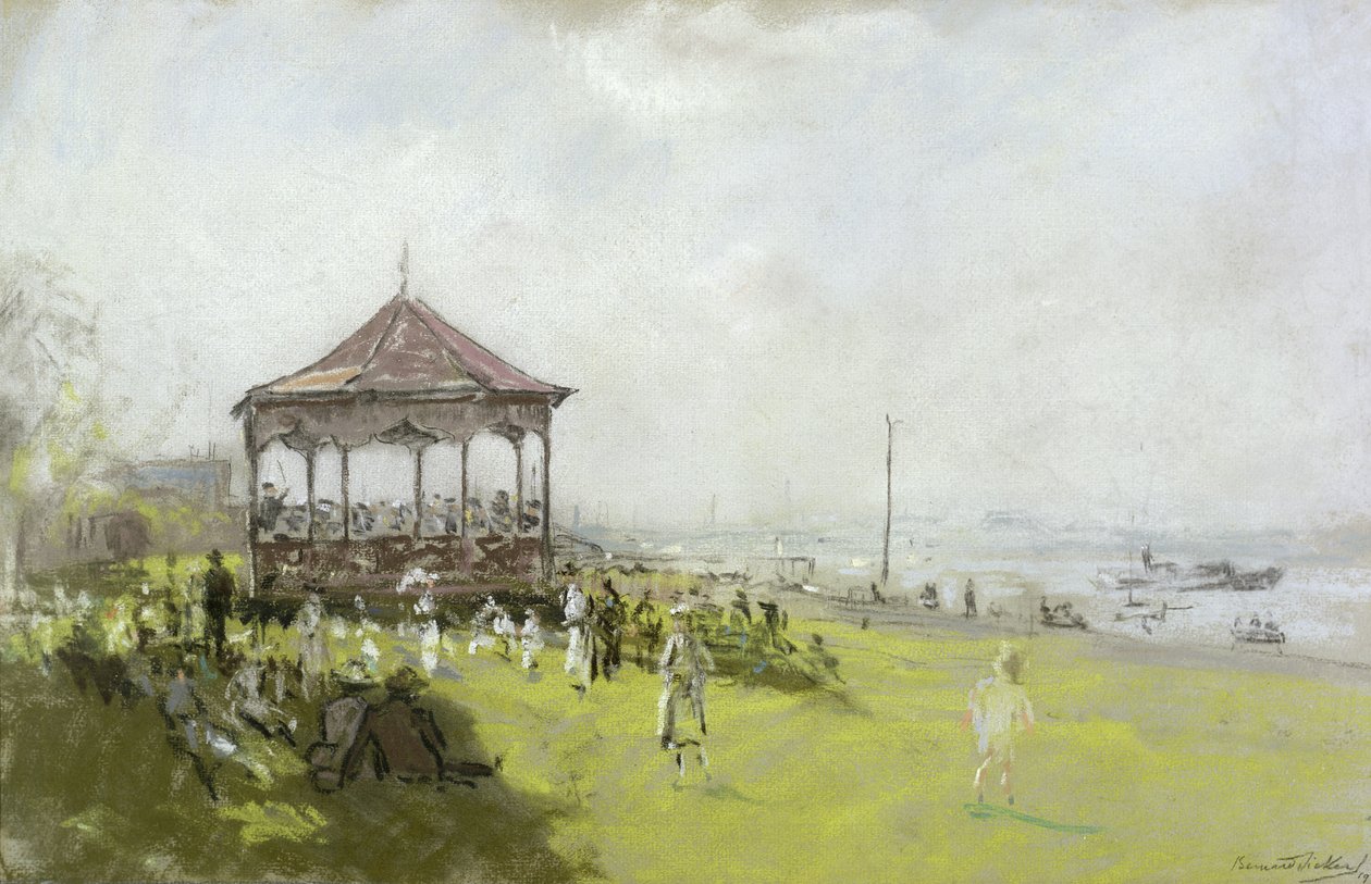 Figuren in der Nähe eines Musikpavillons von Bernard Sickert
