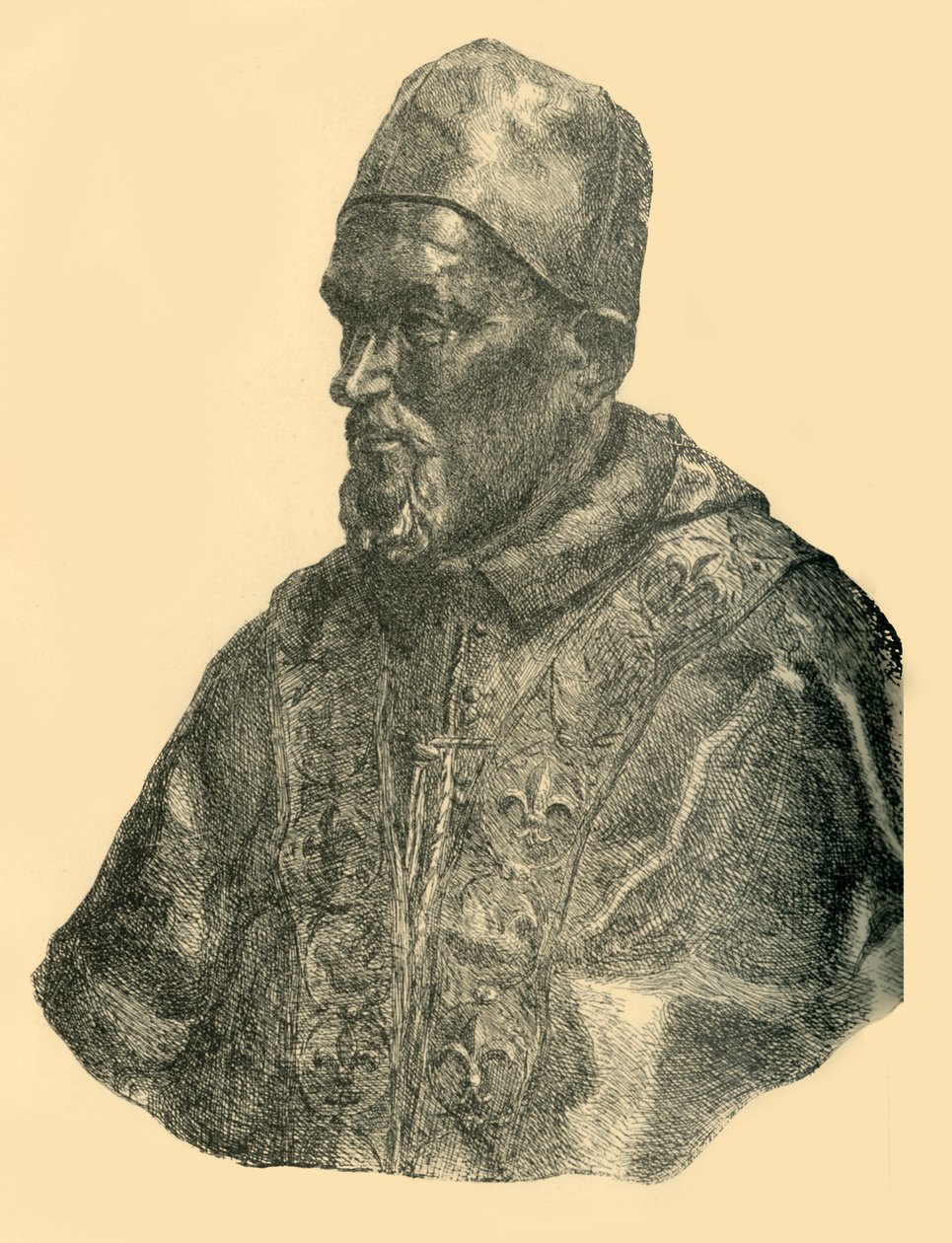 Büste von Papst Innozenz X., um 1690 von Bernard Collier