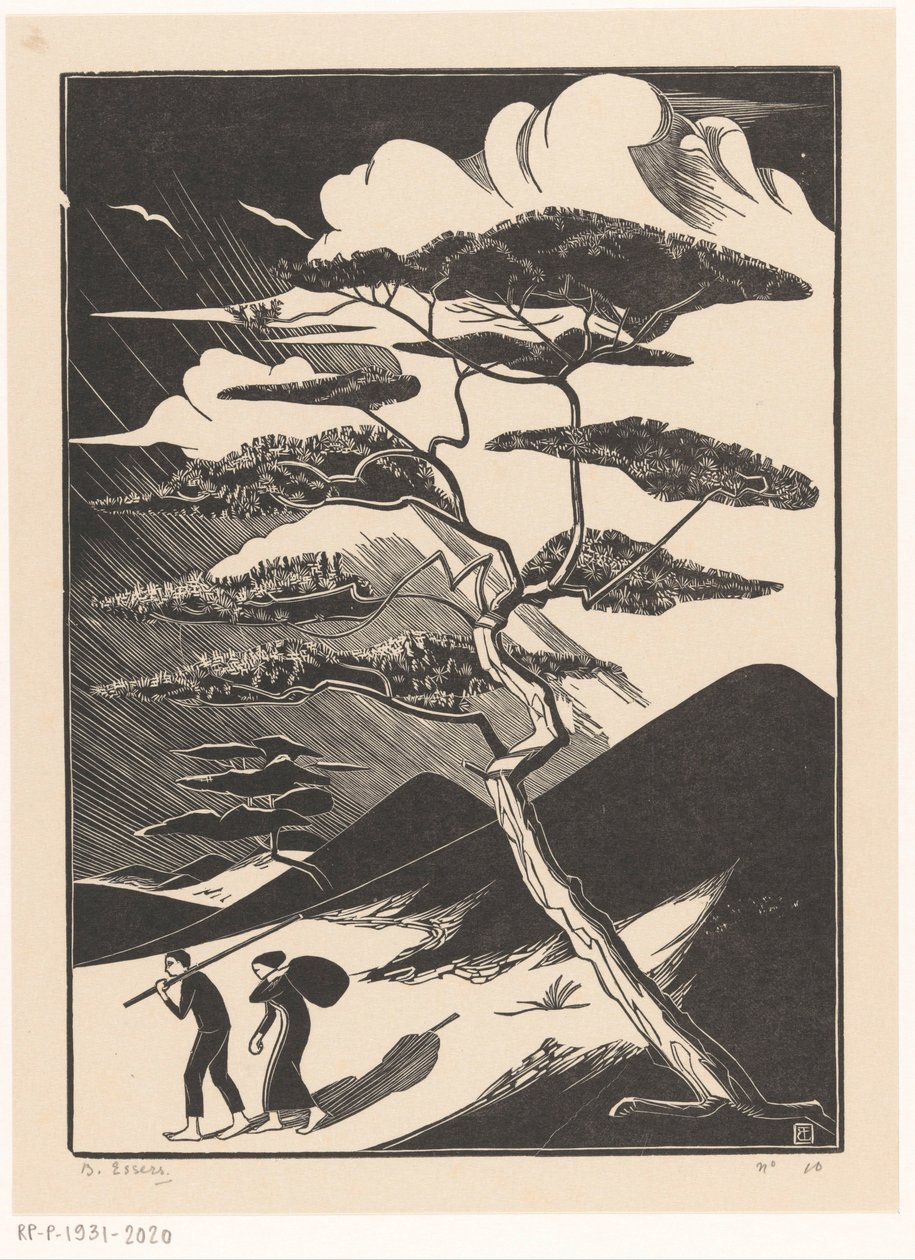 Dünenmulde mit zwei Figuren von Bernard Essers (signed by artist)