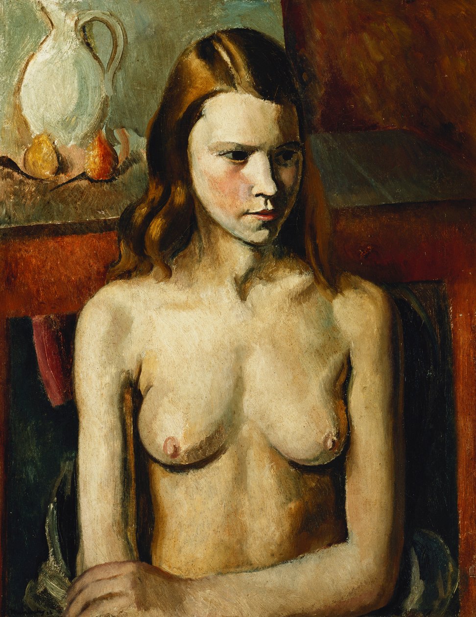 Sitzendes nacktes Mädchen von Bernard Meninsky