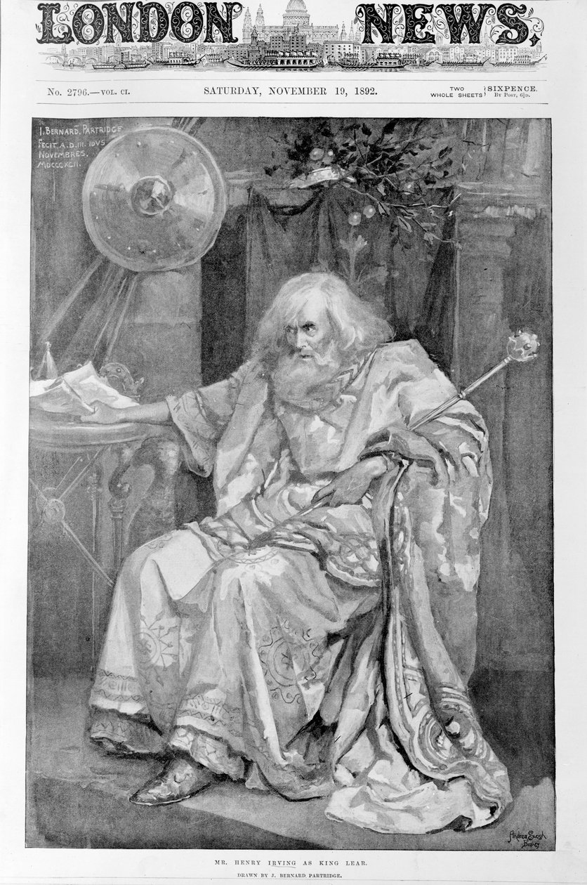 Mr. Henry Irving als König Lear, 1892 von Bernard Partridge