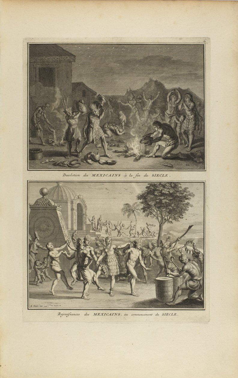 Verzweiflung der Mexikaner am Ende.../Freuden der Mexikaner... von Bernard Picart