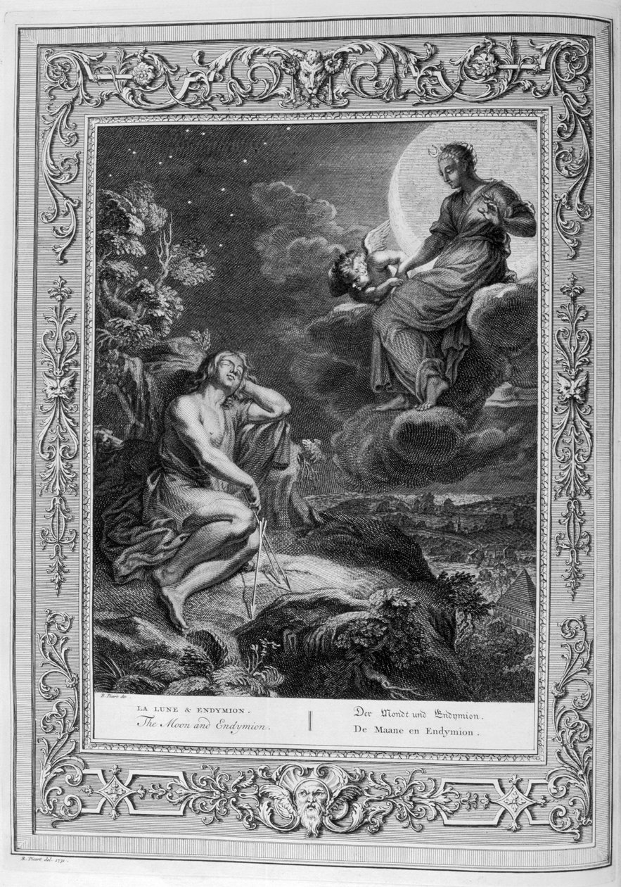 Endymion und der Mond (Gravur) von Bernard Picart