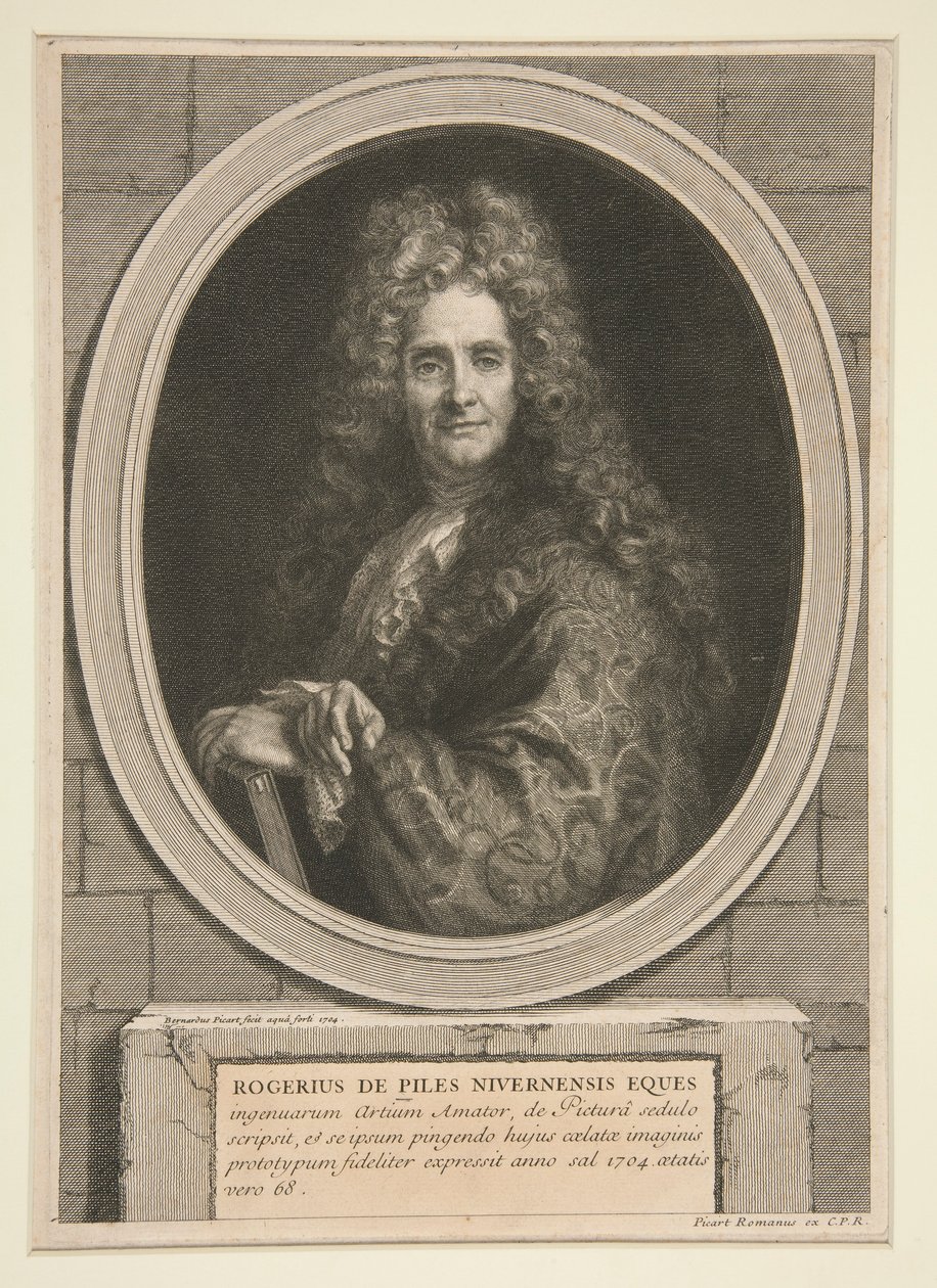 Porträt von Roger de Piles von Bernard Picart