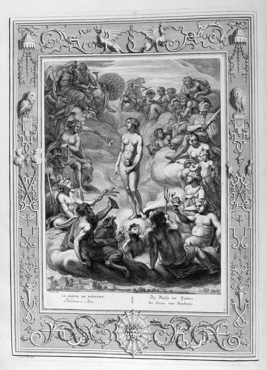 Pandoras Büchse, 1730 von Bernard Picart