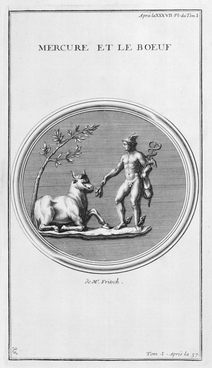 Merkur und der Ochse, 1757 von Bernard de Montfaucon