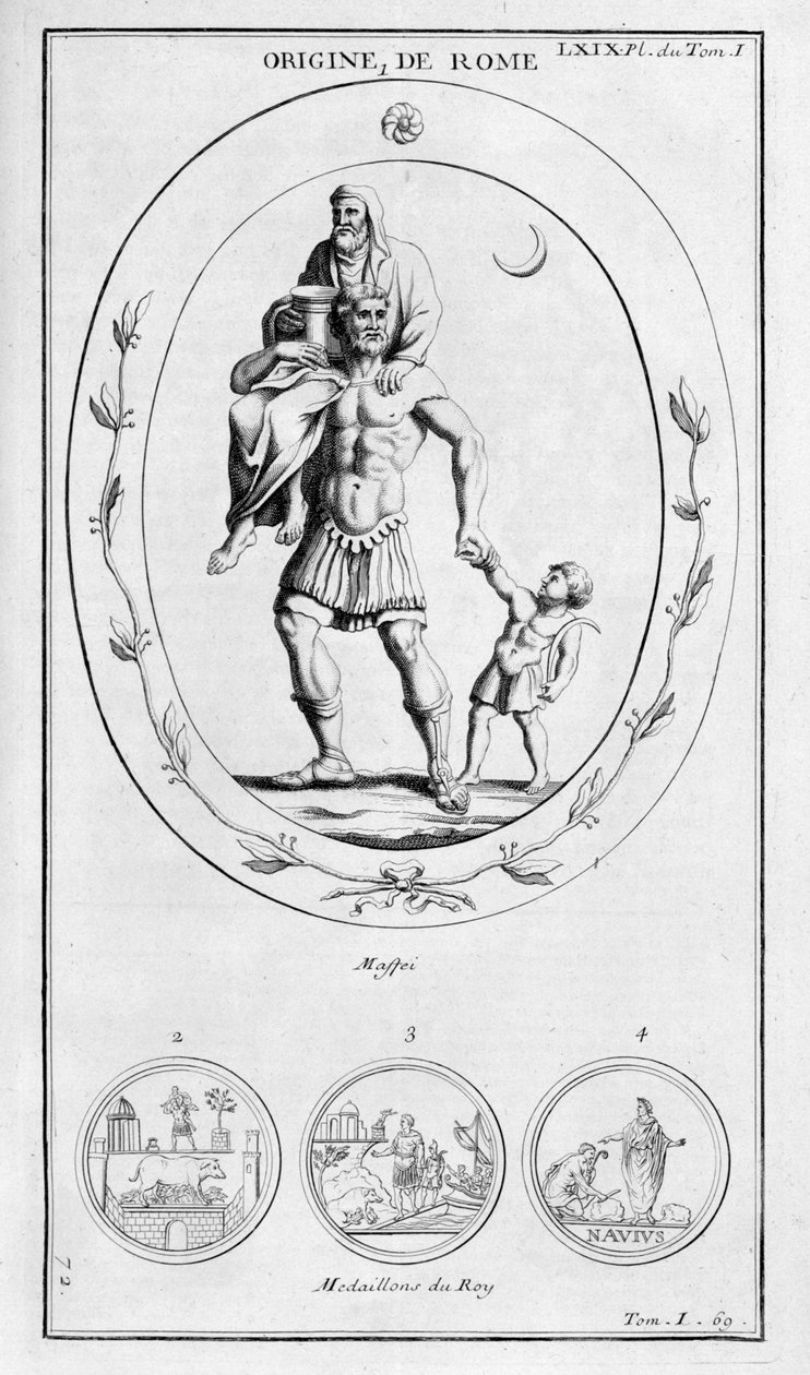 Der Ursprung Roms, 1757 von Bernard de Montfaucon
