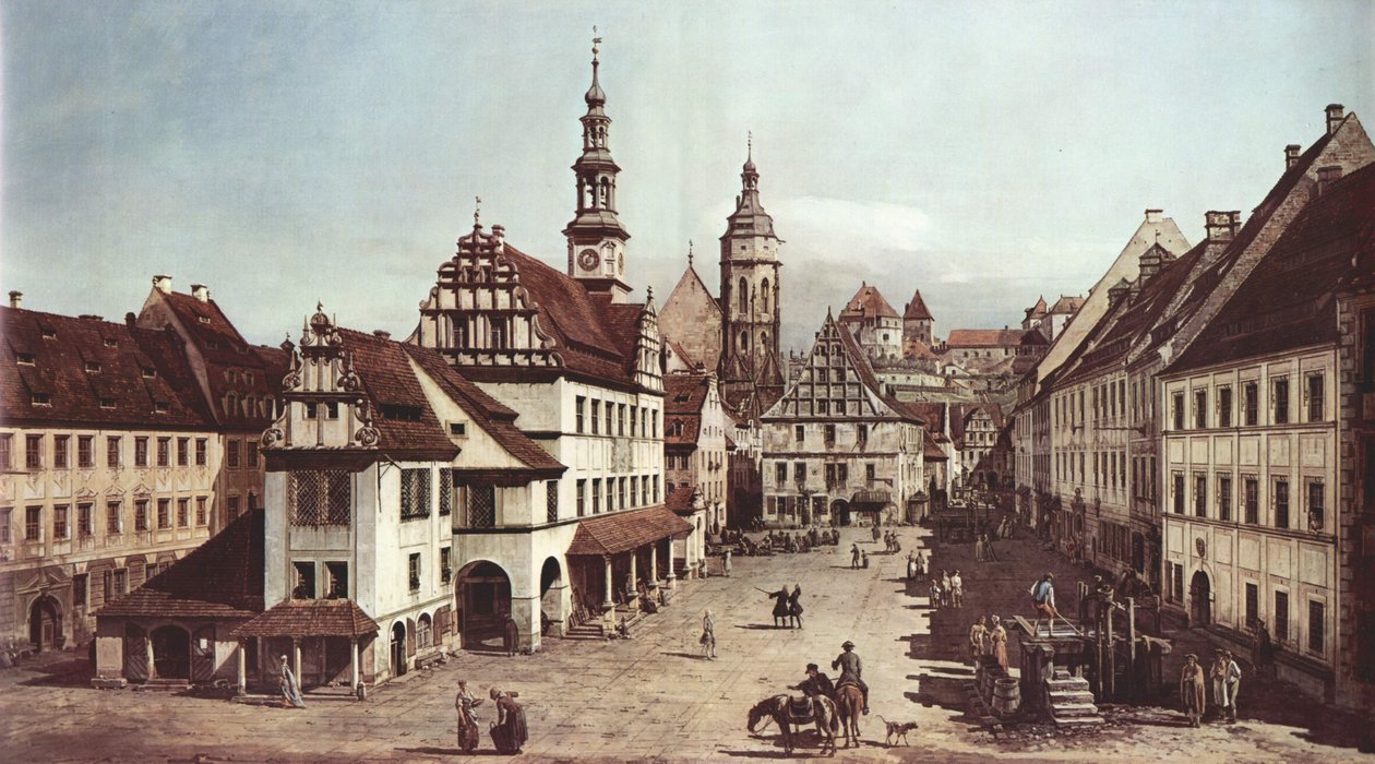 Der Marktplatz von Pirna von Bernardo Bellotto