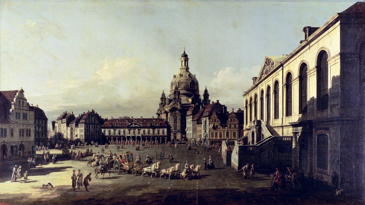 Der Neue Marktplatz in Dresden, 1747 von Bernardo Bellotto
