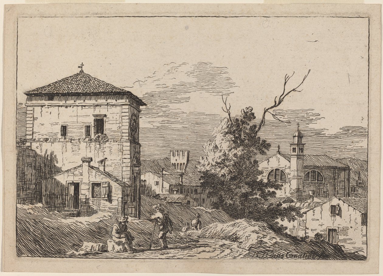 Landschaft mit einem toten Baum von Bernardo Bellotto