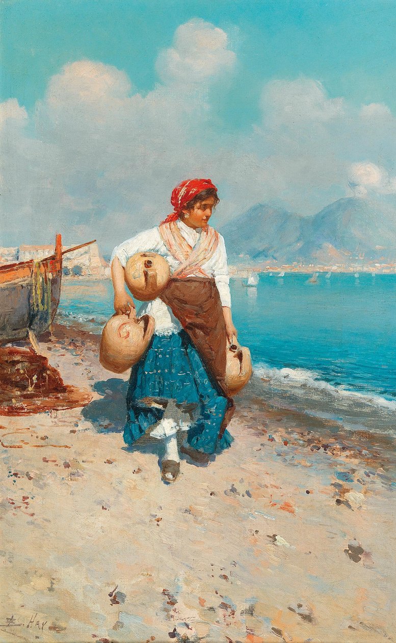 Am Strand von Neapel von Bernardo Hay