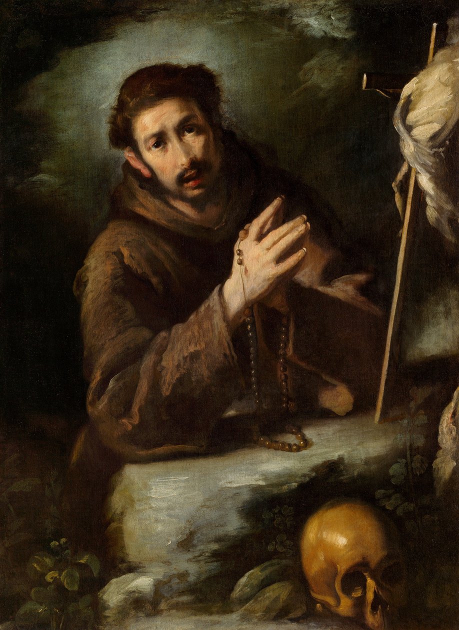 Der heilige Franziskus im Gebet von Bernardo Strozzi