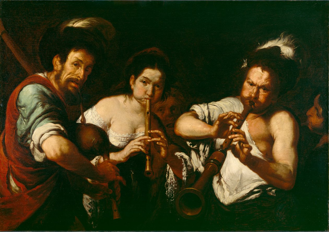 Straßenmusiker, ca. 1630 von Bernardo Strozzi