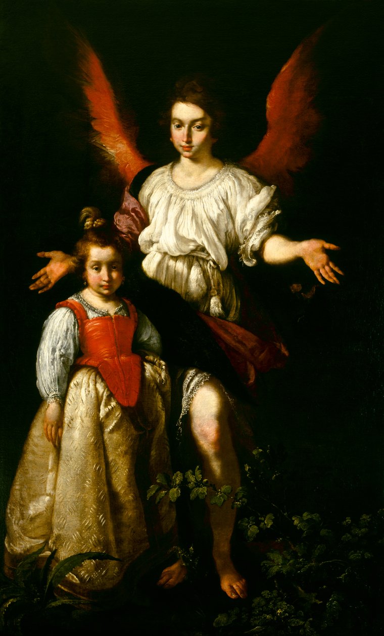 Der Schutzengel, ca. 1630 von Bernardo Strozzi