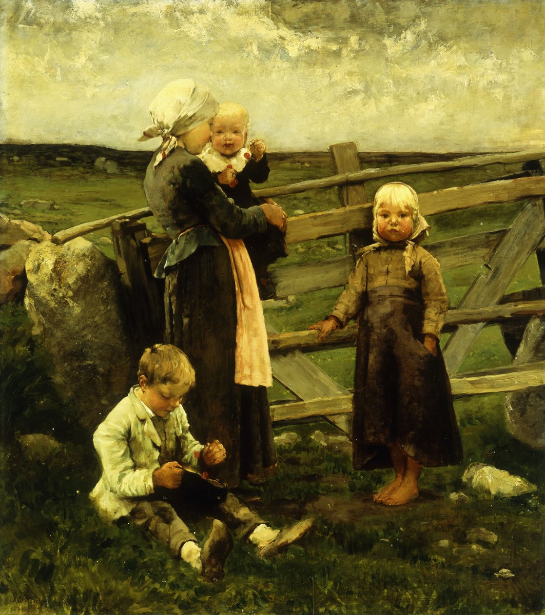 Kinder mit Kirschen von Bernardus Johannes Blommers or Bloomers