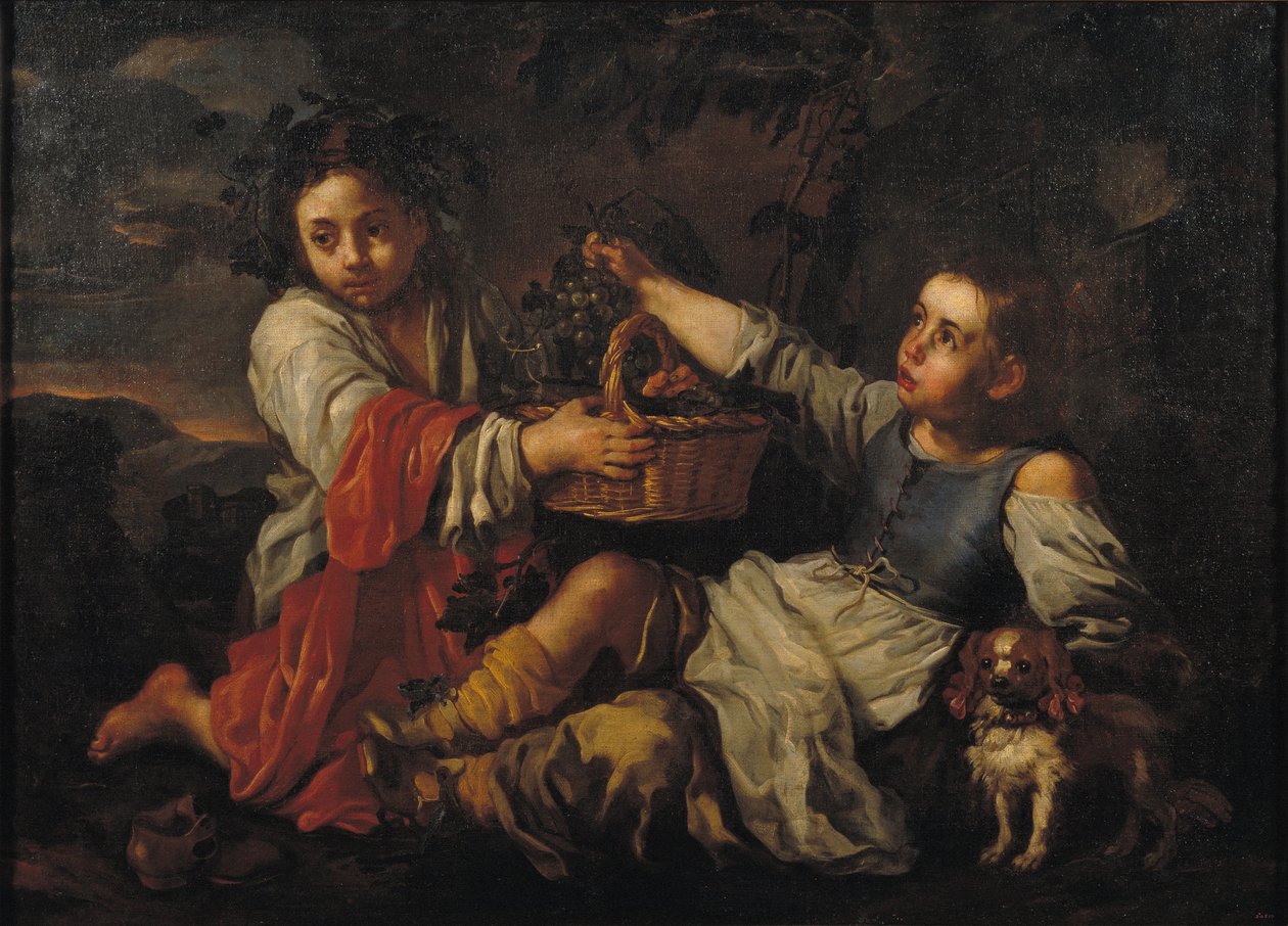 Kinder mit Trauben von Bernhard Keil