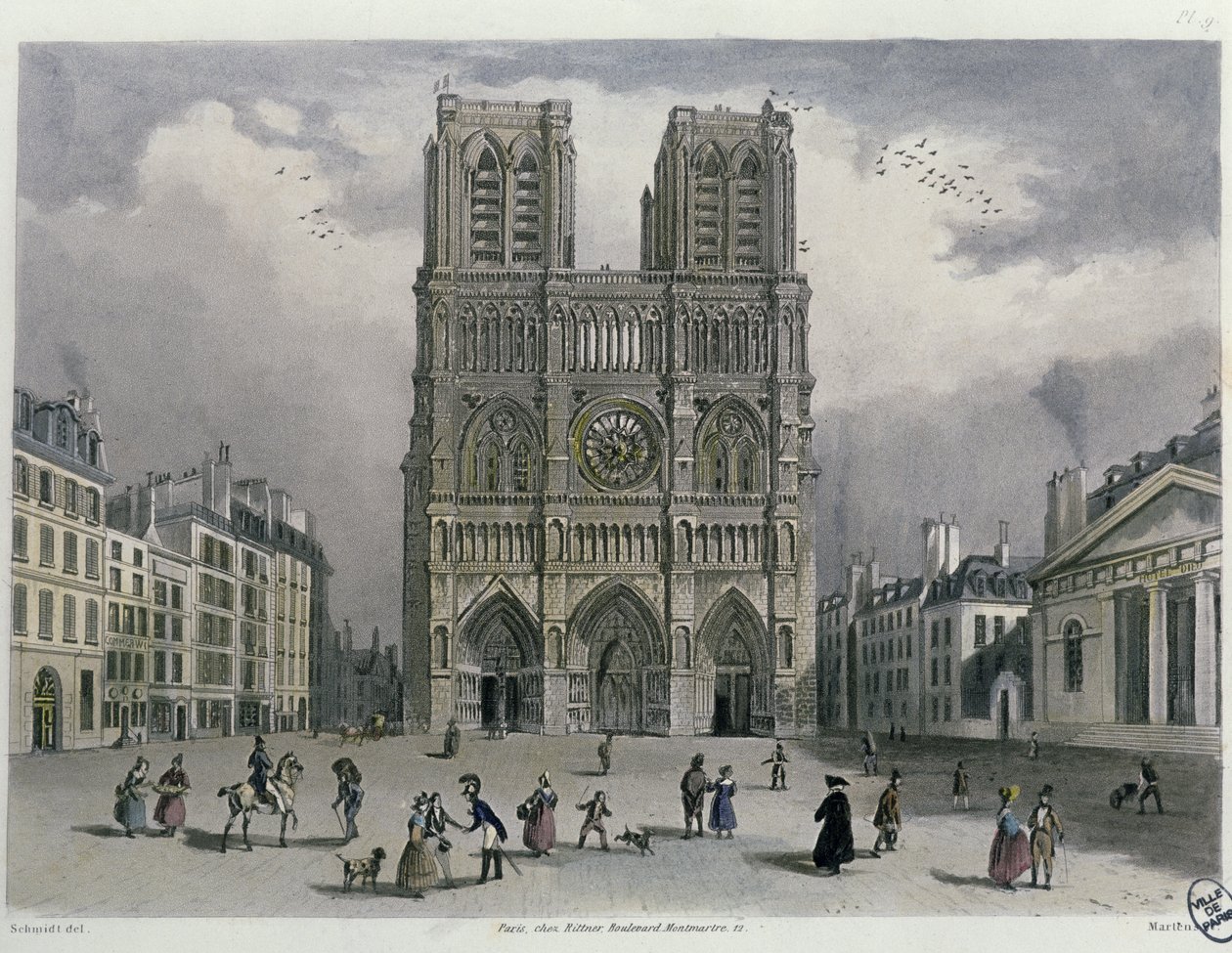 Kathedrale Notre-Dame, 1832 von Bernhard Schmidt