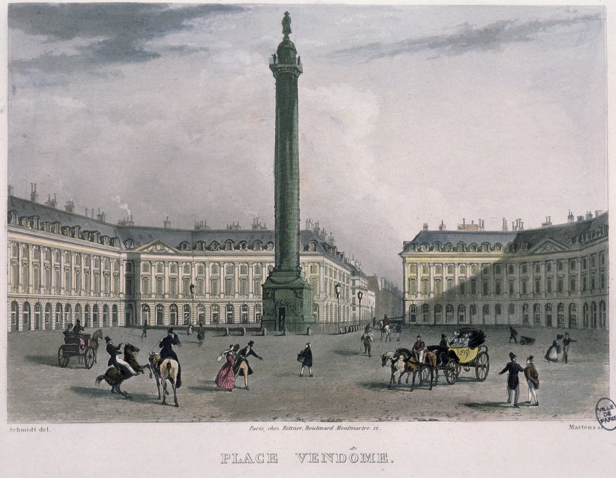 Place Vendome, 1832 von Bernhard Schmidt