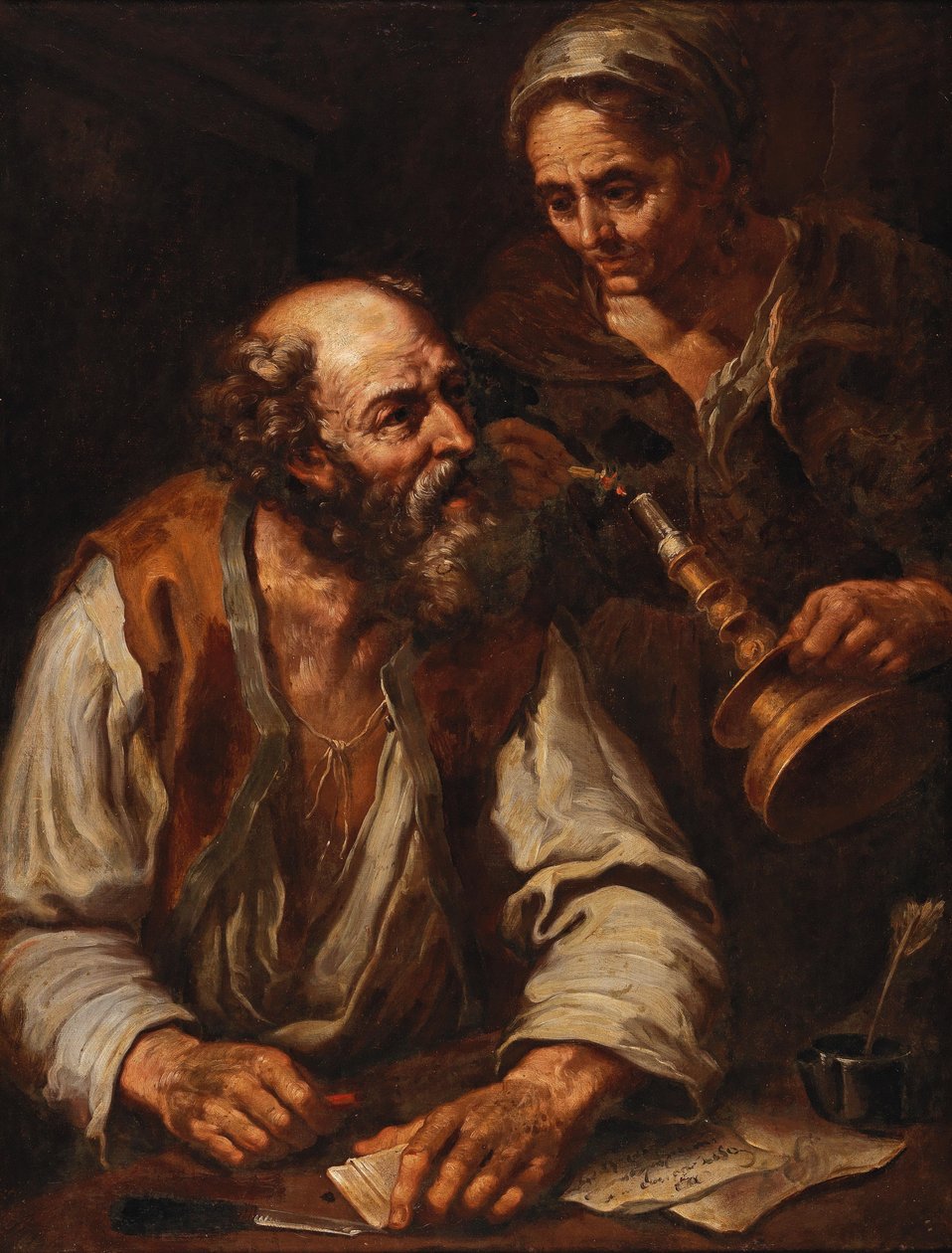 Ein Brief versiegeln (Allegorie des Feuers) von Bernhard Keil