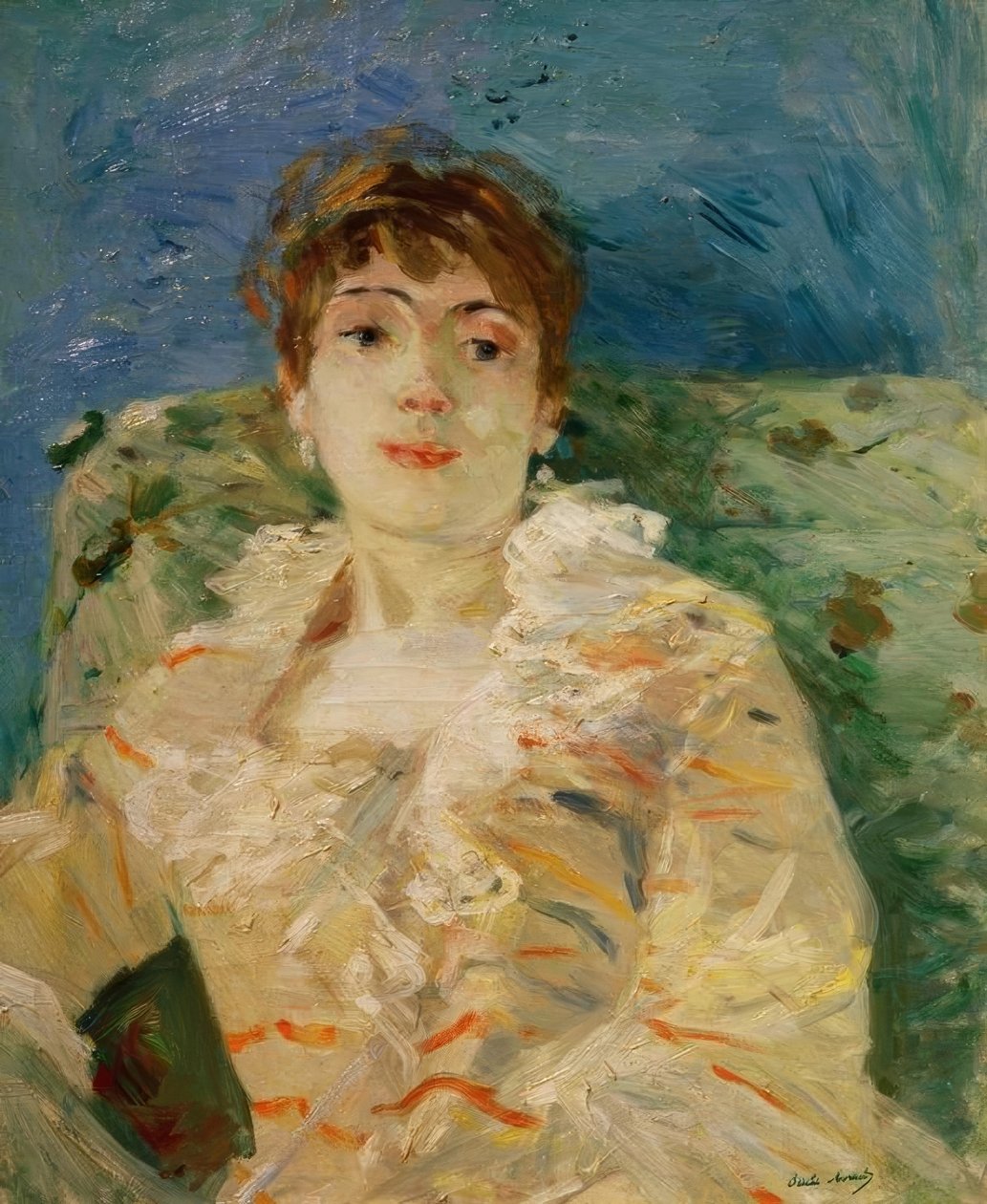 Junge Frau auf dem Sofa von Berthe Morisot