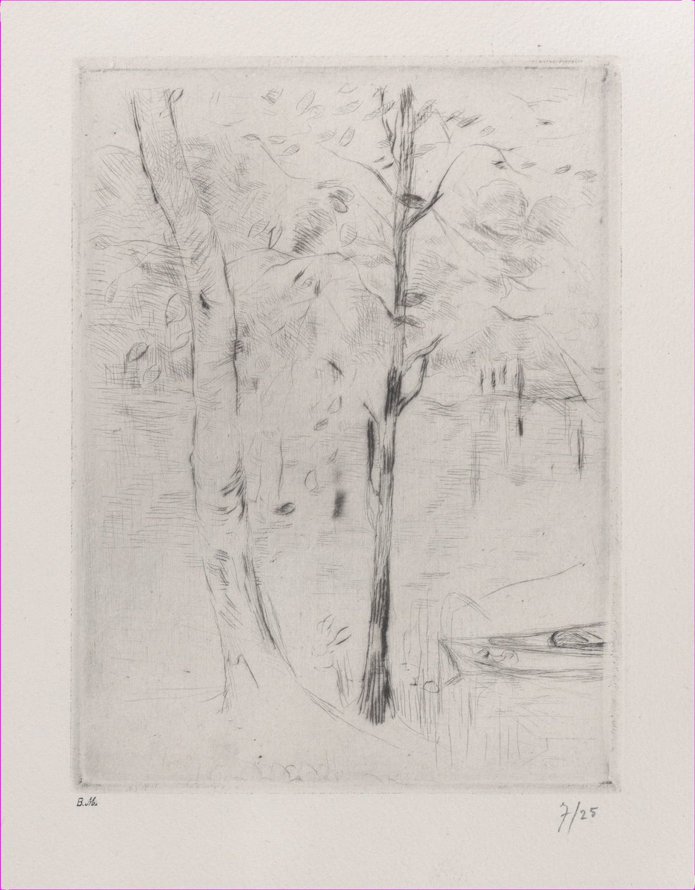 Landschaft Baumstämme an einem Fluss von Berthe Morisot