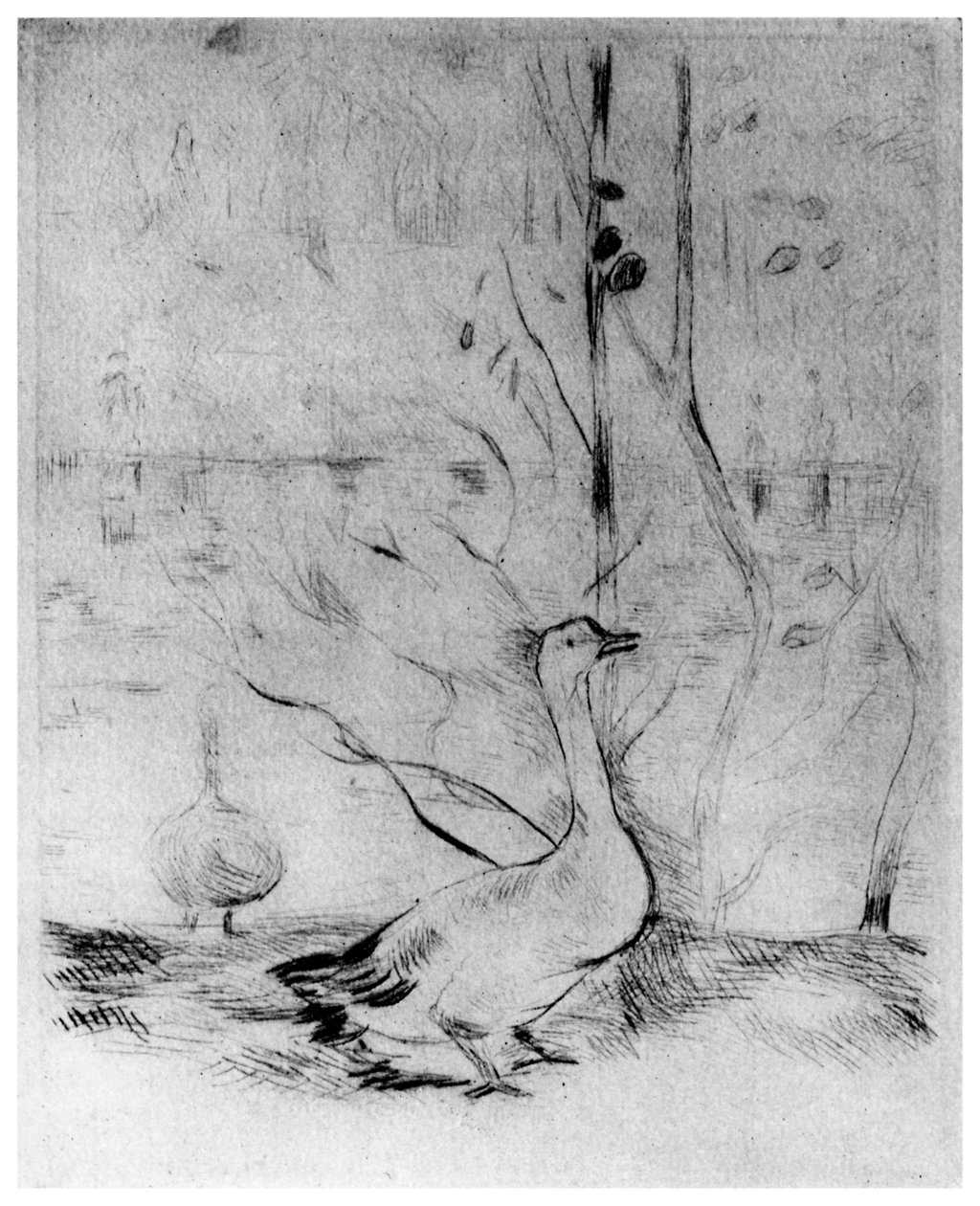 Die Gänse, ca. 1860-1890 von Berthe Morisot