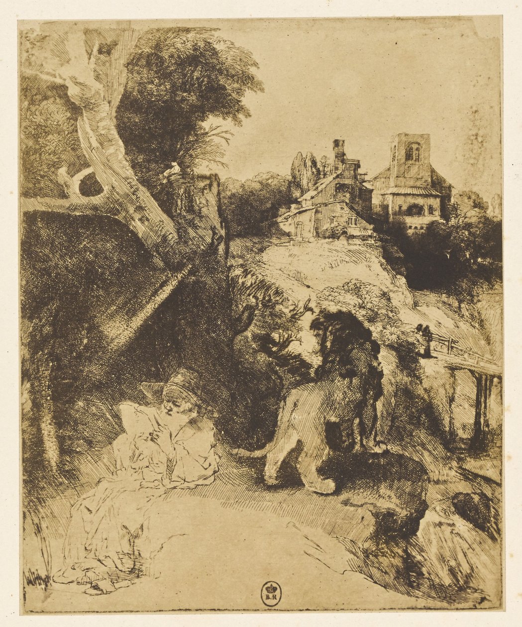 Heiliger Hieronymus im Stil von Albrecht Dürer von Bisson Frères