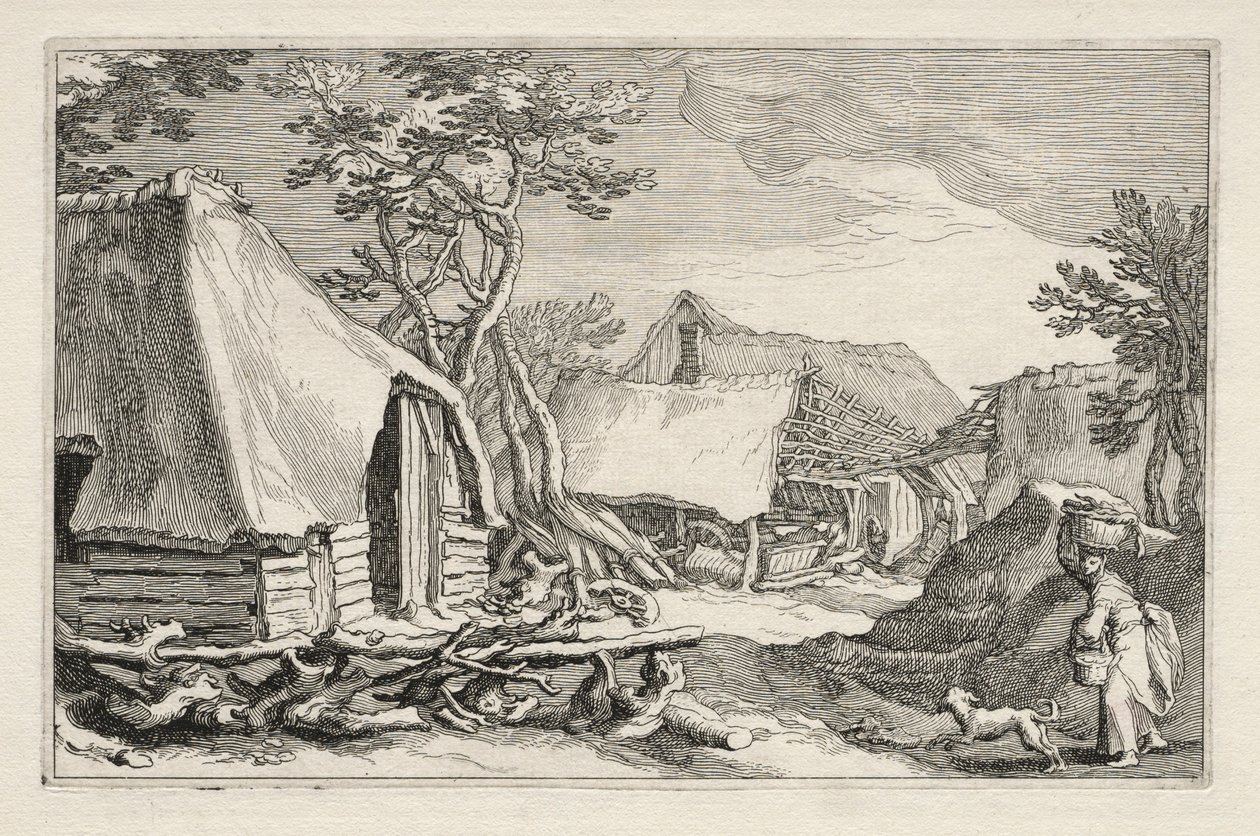 Landschaft mit Bauernhäusern, 1613-1614 von Boetius Adams Bolswert