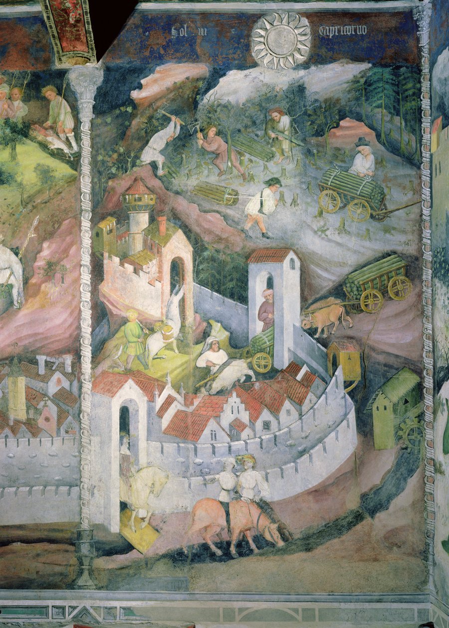 Der Monat Dezember, ca. 1400 von Bohemian School