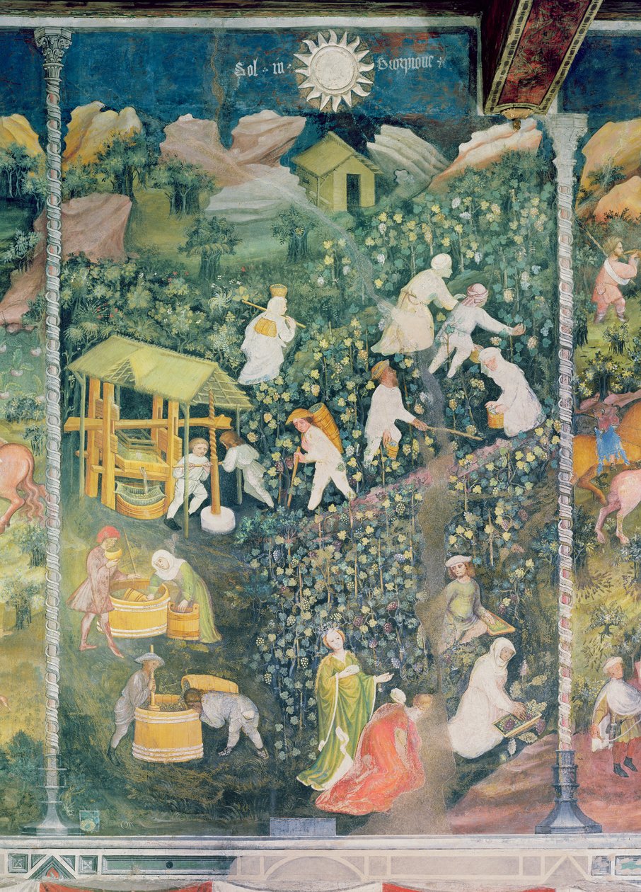 Der Monat Oktober, ca. 1400 von Bohemian School