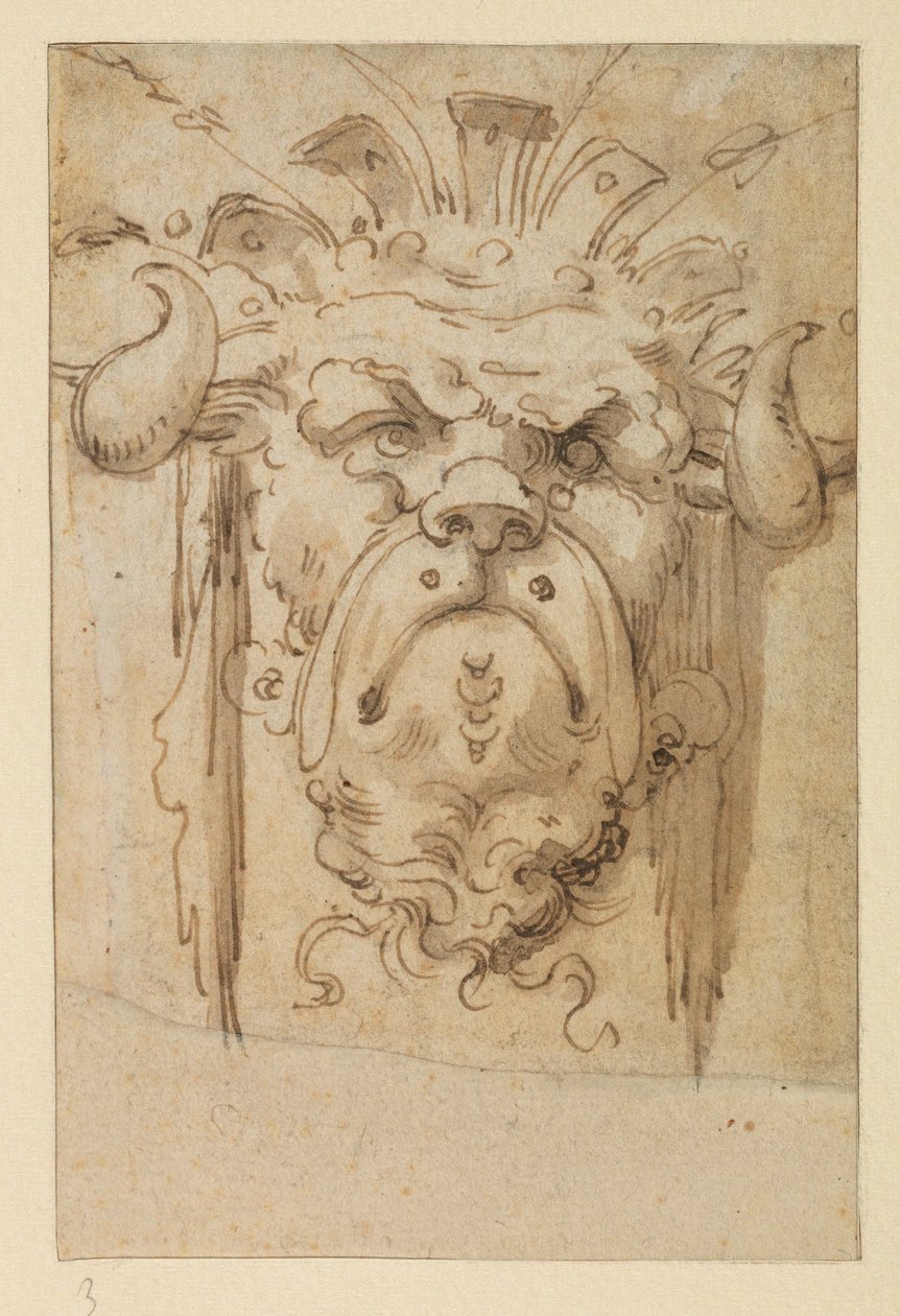 Groteske Maske, 17. Jahrhundert von Bolognese School
