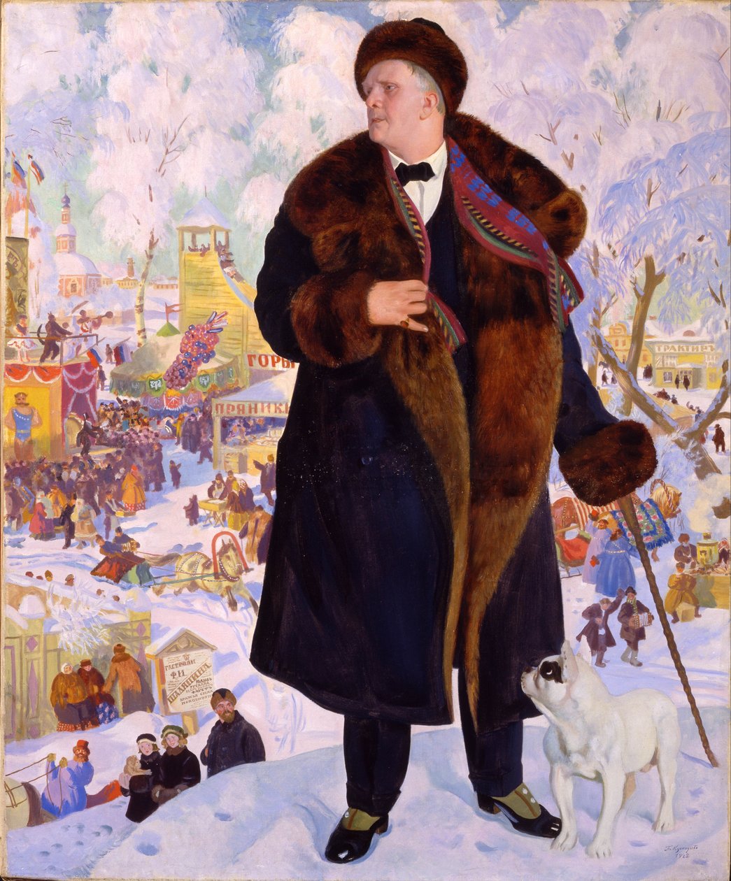 Porträt von Fyodor Chaliapin von Boris Mikhailovich Kustodiev