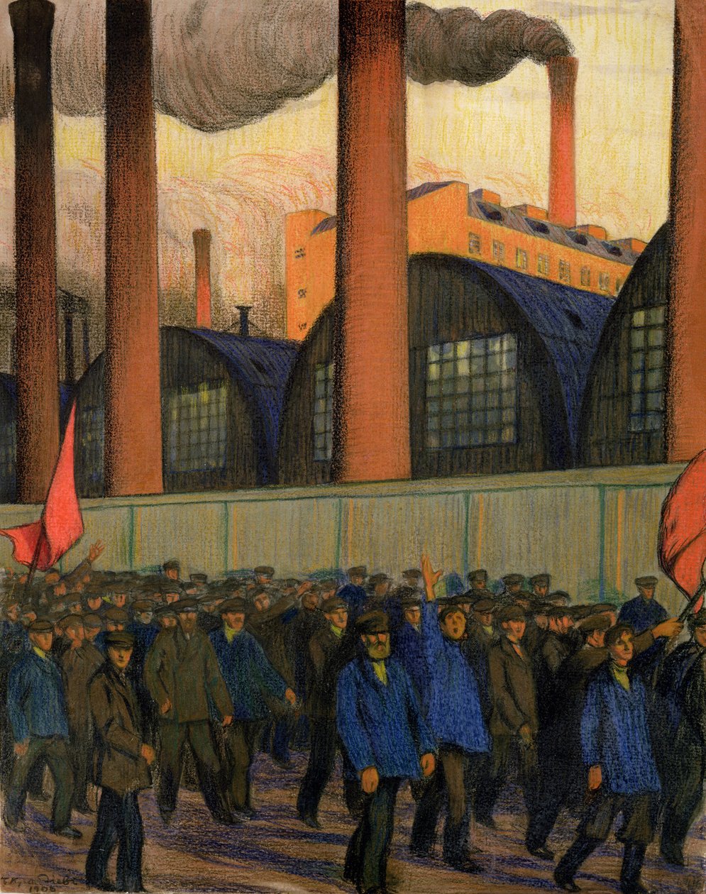 Streik von Boris Mikhailovich Kustodiev