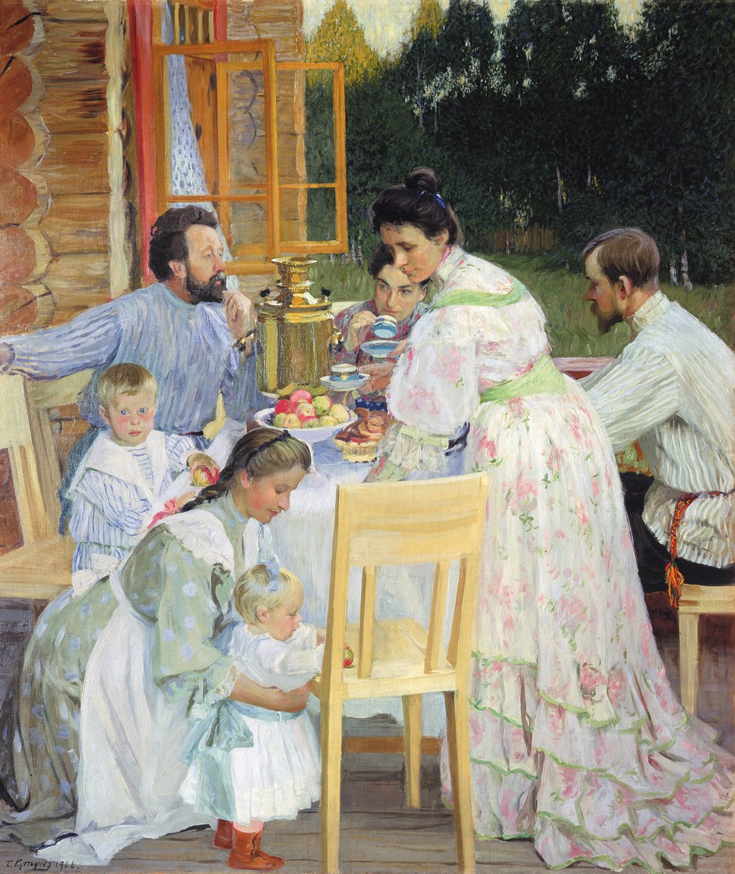Auf der Terrasse, 1906 von Boris Mikhailovich Kustodiev