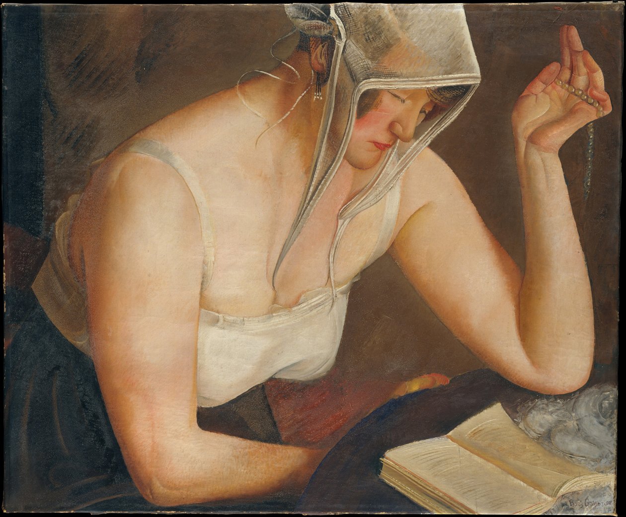 Frau beim Lesen, ca. 1922 von Boris Dmitrievich Grigoriev