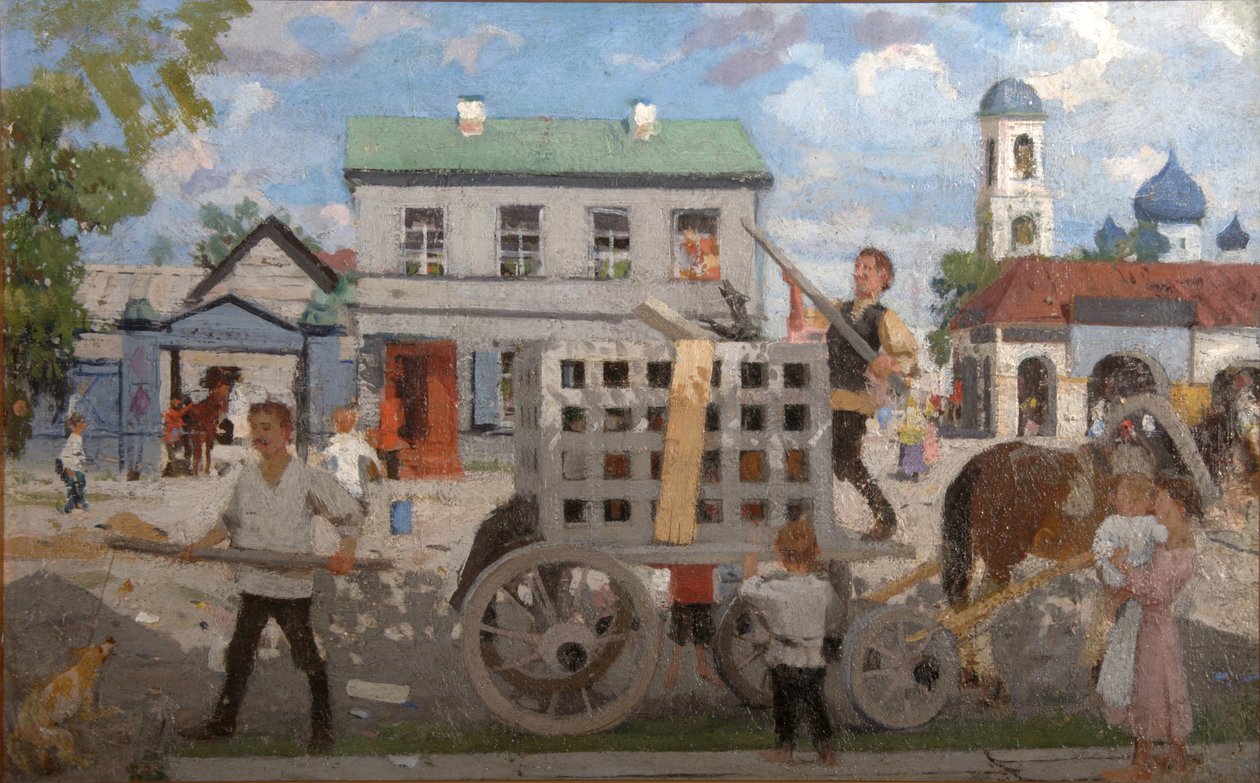Hundefänger, 1920er von Boris Mikhailovich Kustodiev
