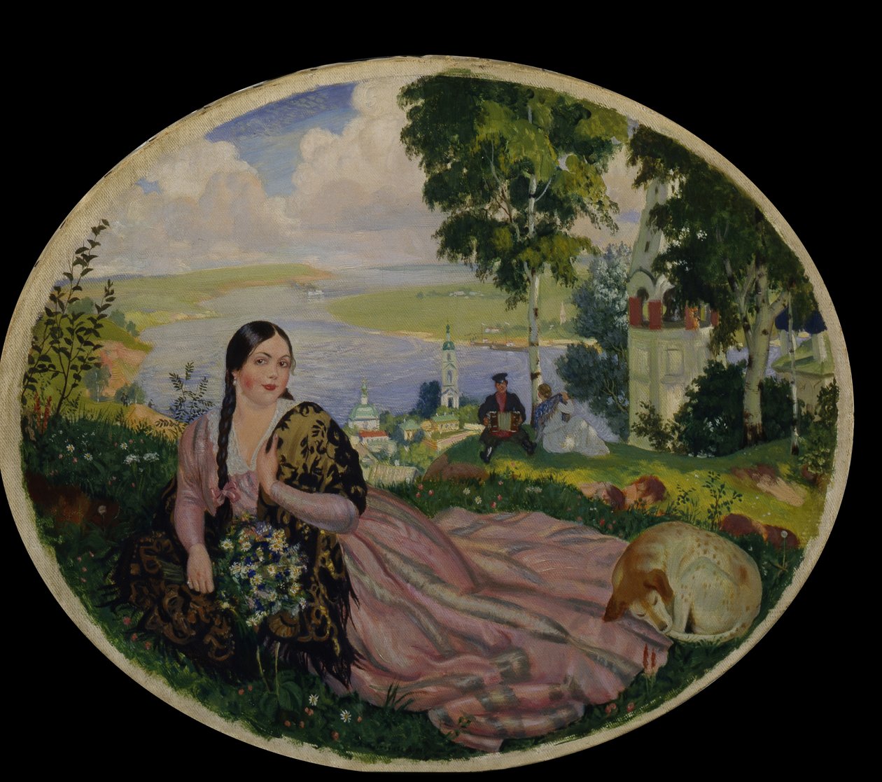 Mädchen an der Wolga, 1915 von Boris Mikhailovich Kustodiev