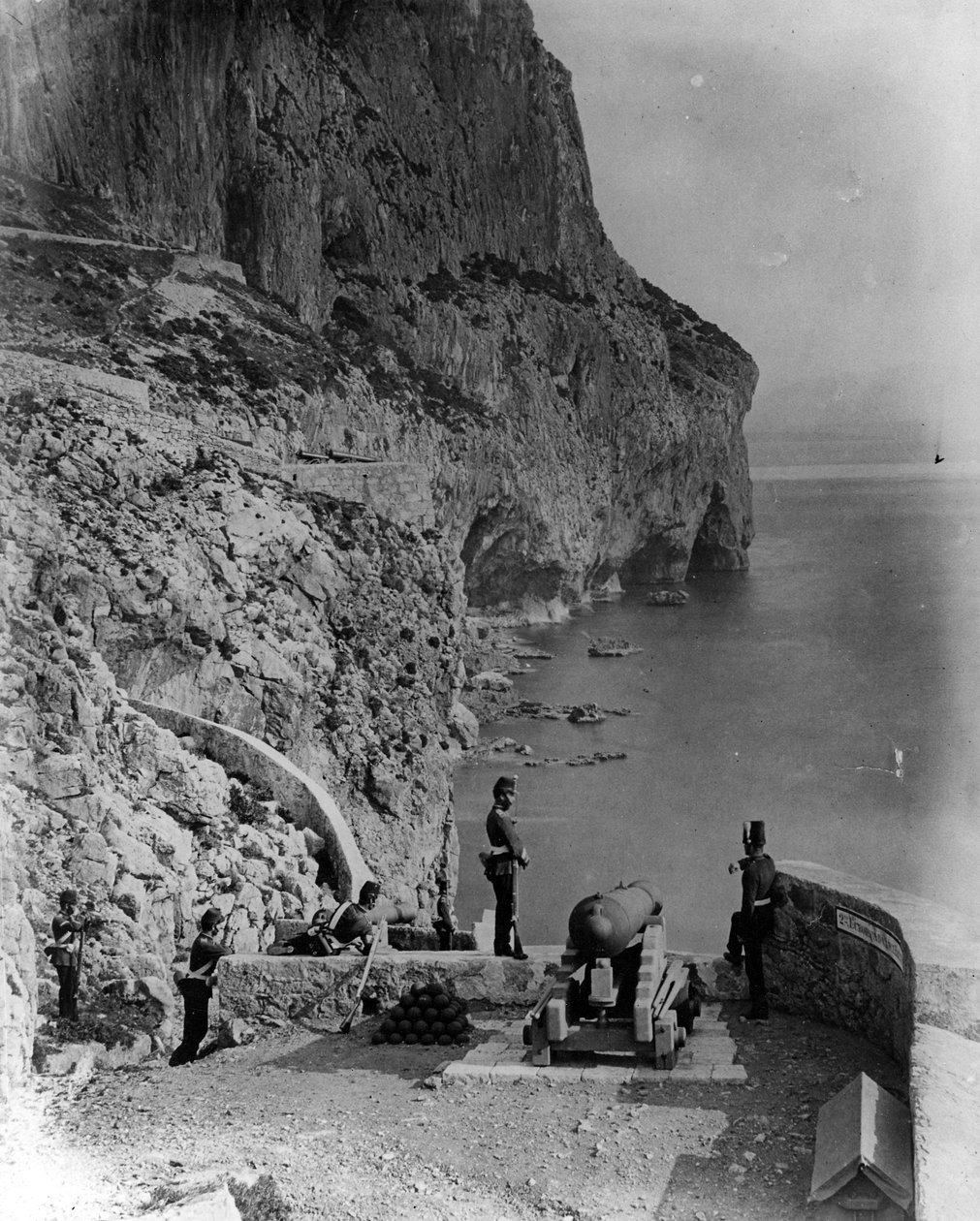 Europa Advance Batterie, Gibraltar, um 1868 von British Photographer