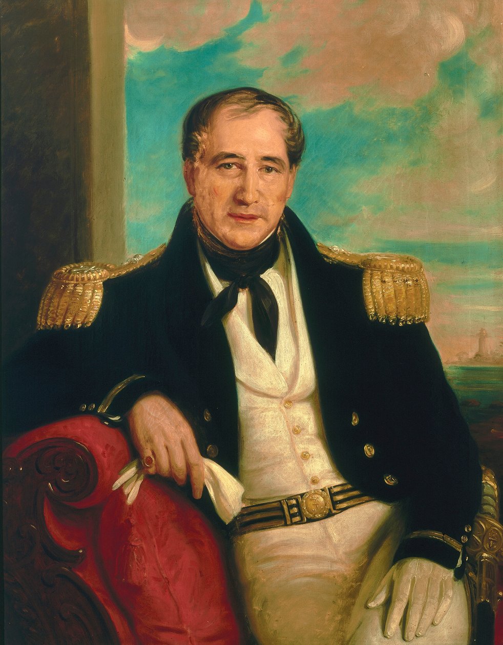 Kapitän John Croft Hawkins (1798-1851) von British School