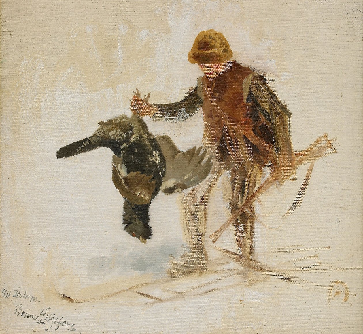 Studie zu Jungem Auerhahnschützen von Bruno Andreas Liljefors