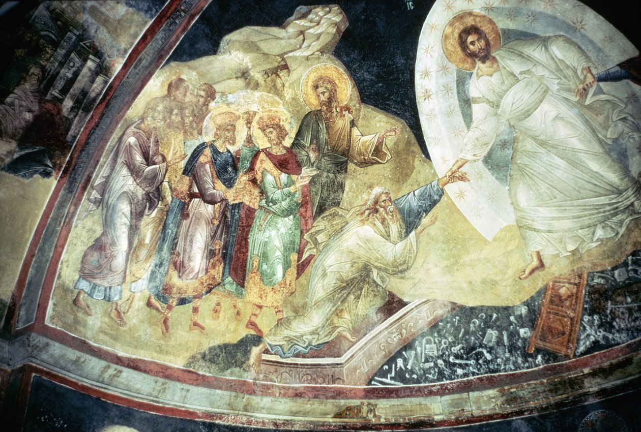 Anastasis in der Parecclesian Apsiskuppel, 1310-20 von Byzantine
